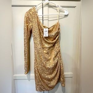 Gold sequined dress